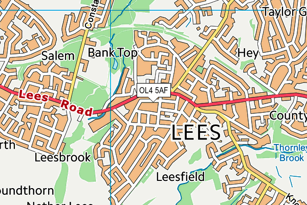 OL4 5AF map - OS VectorMap District (Ordnance Survey)