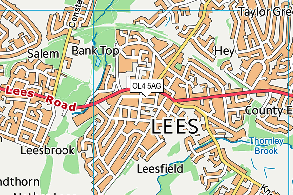 OL4 5AG map - OS VectorMap District (Ordnance Survey)