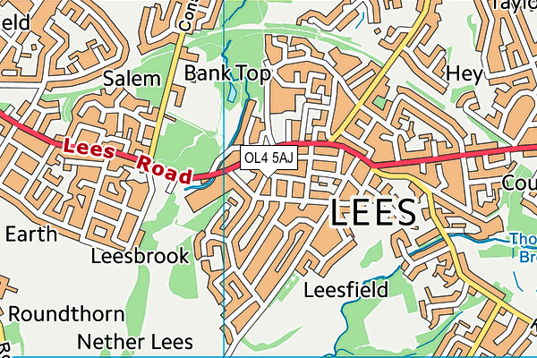 OL4 5AJ map - OS VectorMap District (Ordnance Survey)