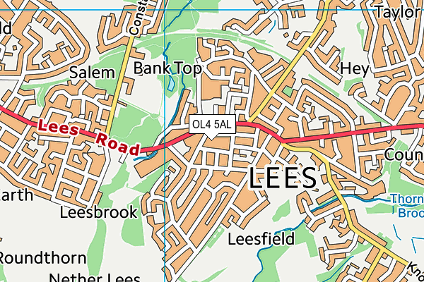 OL4 5AL map - OS VectorMap District (Ordnance Survey)