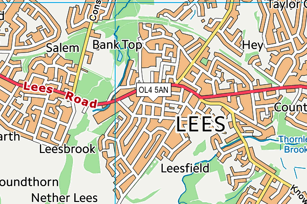 OL4 5AN map - OS VectorMap District (Ordnance Survey)