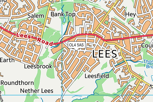 OL4 5AS map - OS VectorMap District (Ordnance Survey)