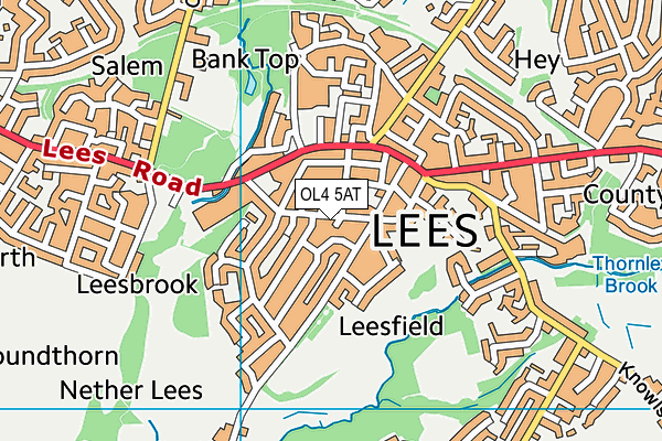 St Thomas' Leesfield CofE Primary School map (OL4 5AT) - OS VectorMap District (Ordnance Survey)