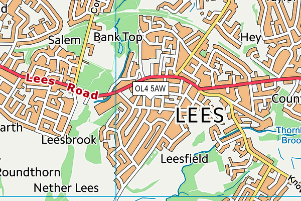 OL4 5AW map - OS VectorMap District (Ordnance Survey)