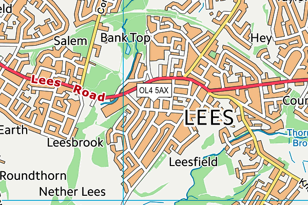 OL4 5AX map - OS VectorMap District (Ordnance Survey)