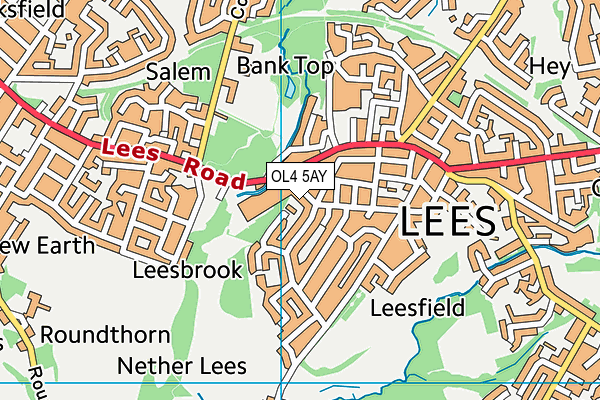 OL4 5AY map - OS VectorMap District (Ordnance Survey)