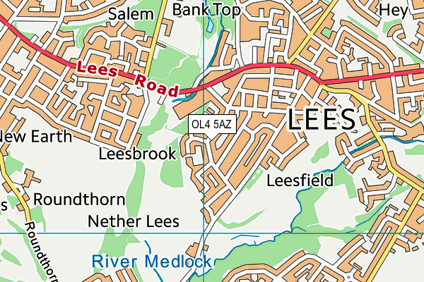 OL4 5AZ map - OS VectorMap District (Ordnance Survey)