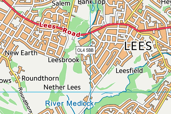 OL4 5BB map - OS VectorMap District (Ordnance Survey)