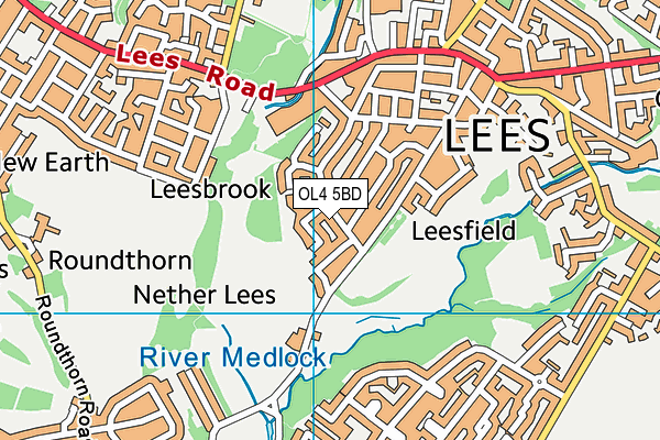 OL4 5BD map - OS VectorMap District (Ordnance Survey)