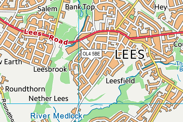 OL4 5BE map - OS VectorMap District (Ordnance Survey)