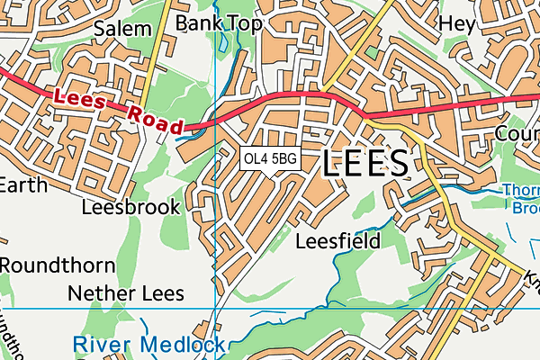 OL4 5BG map - OS VectorMap District (Ordnance Survey)