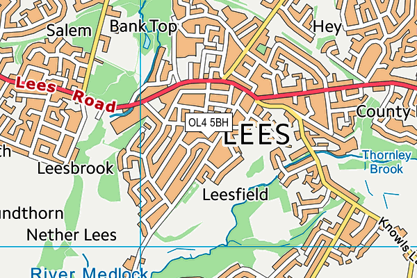 OL4 5BH map - OS VectorMap District (Ordnance Survey)