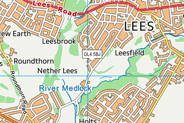 OL4 5BJ map - OS VectorMap District (Ordnance Survey)