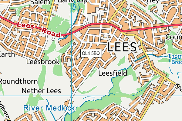 OL4 5BQ map - OS VectorMap District (Ordnance Survey)