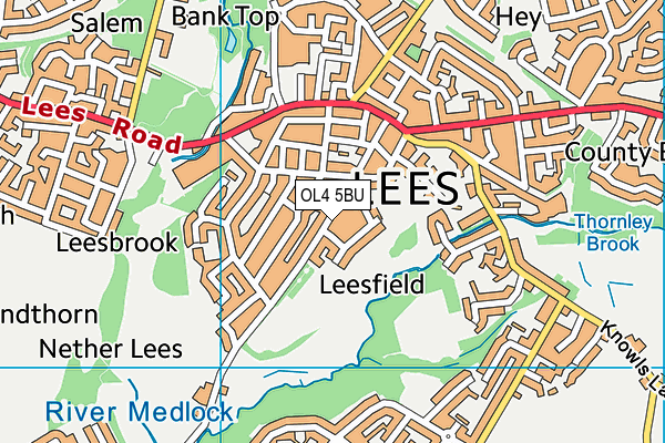 OL4 5BU map - OS VectorMap District (Ordnance Survey)