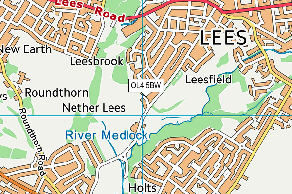 OL4 5BW map - OS VectorMap District (Ordnance Survey)