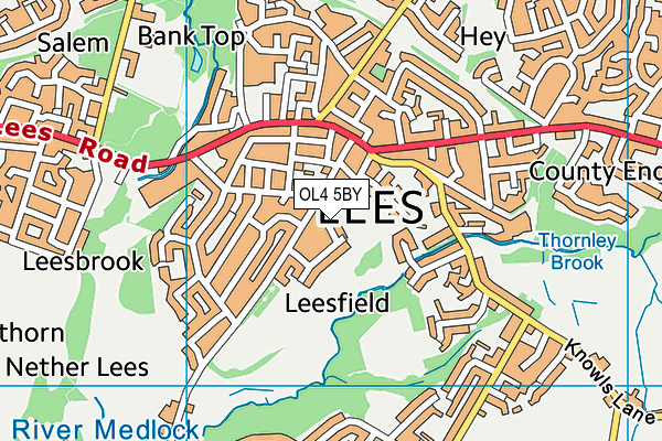 OL4 5BY map - OS VectorMap District (Ordnance Survey)