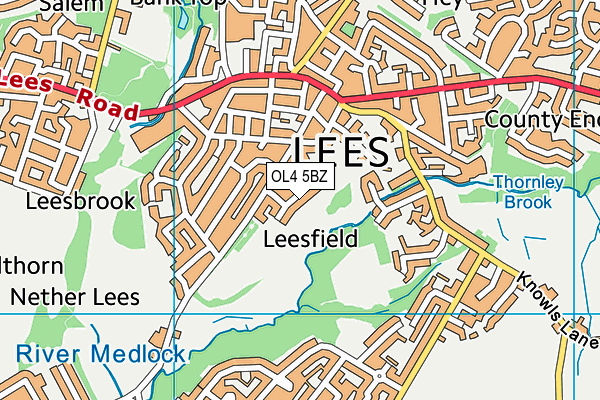 OL4 5BZ map - OS VectorMap District (Ordnance Survey)