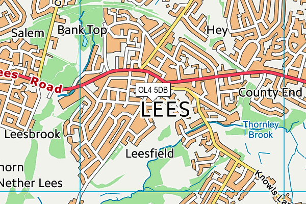 OL4 5DB map - OS VectorMap District (Ordnance Survey)