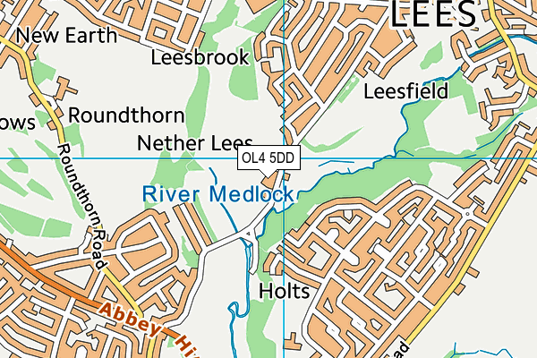 OL4 5DD map - OS VectorMap District (Ordnance Survey)