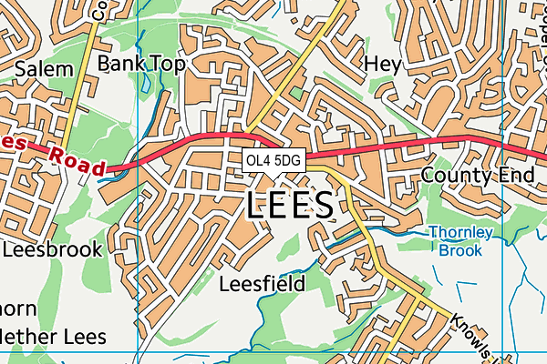 OL4 5DG map - OS VectorMap District (Ordnance Survey)