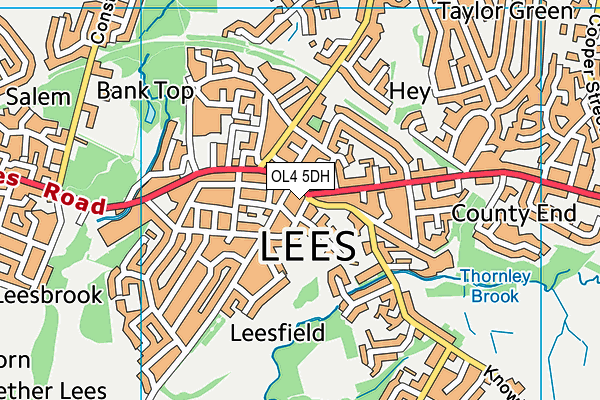 OL4 5DH map - OS VectorMap District (Ordnance Survey)