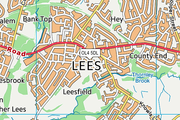 OL4 5DL map - OS VectorMap District (Ordnance Survey)