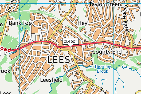 OL4 5DT map - OS VectorMap District (Ordnance Survey)