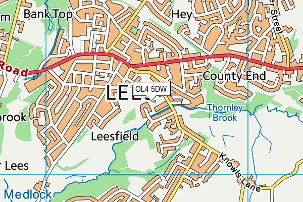 OL4 5DW map - OS VectorMap District (Ordnance Survey)