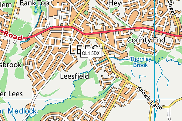 OL4 5DX map - OS VectorMap District (Ordnance Survey)