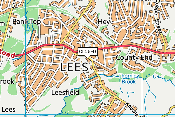 OL4 5ED map - OS VectorMap District (Ordnance Survey)