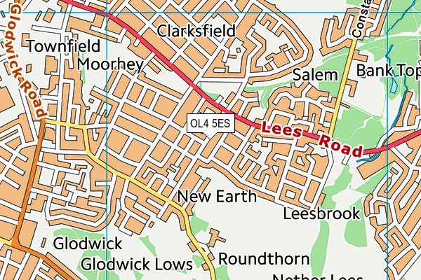 OL4 5ES map - OS VectorMap District (Ordnance Survey)