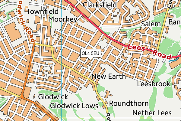 OL4 5EU map - OS VectorMap District (Ordnance Survey)