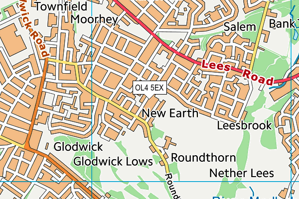 OL4 5EX map - OS VectorMap District (Ordnance Survey)