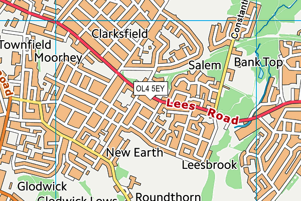 OL4 5EY map - OS VectorMap District (Ordnance Survey)