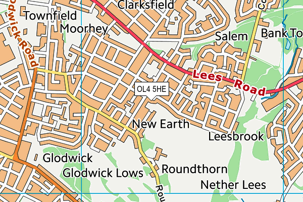 OL4 5HE map - OS VectorMap District (Ordnance Survey)