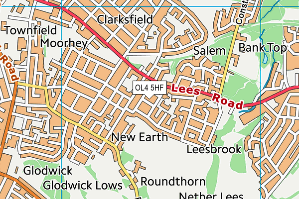 OL4 5HF map - OS VectorMap District (Ordnance Survey)