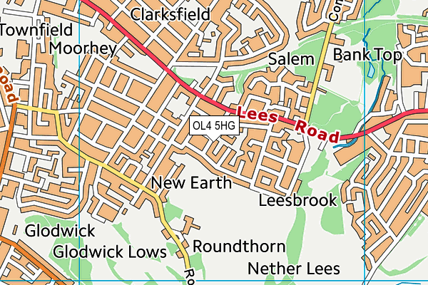 OL4 5HG map - OS VectorMap District (Ordnance Survey)