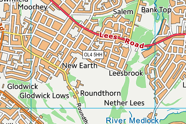 OL4 5HH map - OS VectorMap District (Ordnance Survey)