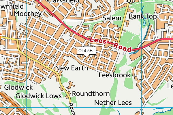 OL4 5HJ map - OS VectorMap District (Ordnance Survey)