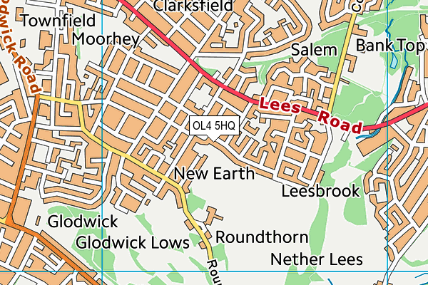 OL4 5HQ map - OS VectorMap District (Ordnance Survey)