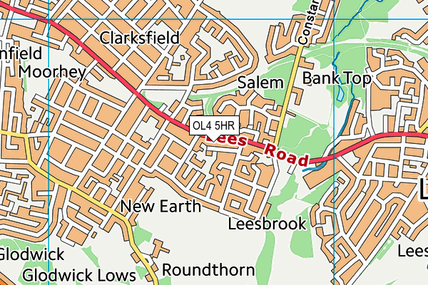 OL4 5HR map - OS VectorMap District (Ordnance Survey)