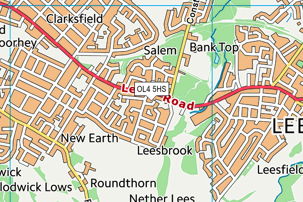 OL4 5HS map - OS VectorMap District (Ordnance Survey)