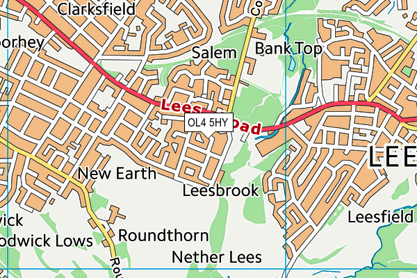 OL4 5HY map - OS VectorMap District (Ordnance Survey)