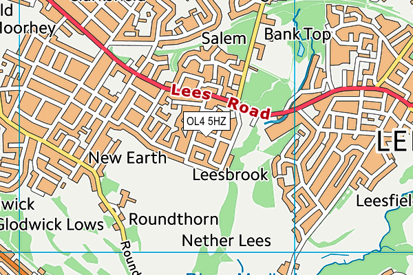 OL4 5HZ map - OS VectorMap District (Ordnance Survey)