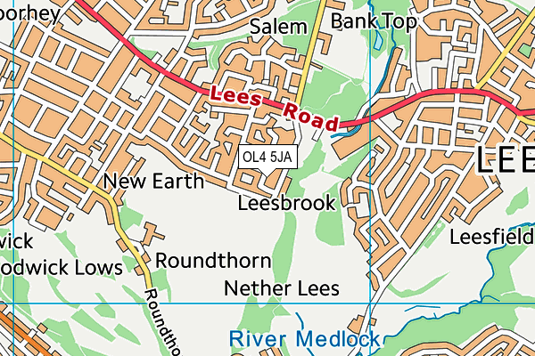 OL4 5JA map - OS VectorMap District (Ordnance Survey)