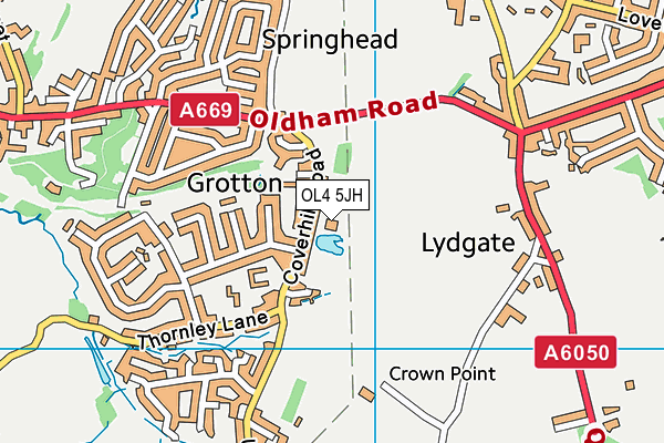 OL4 5JH map - OS VectorMap District (Ordnance Survey)