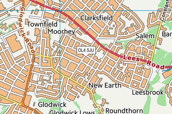 OL4 5JU map - OS VectorMap District (Ordnance Survey)