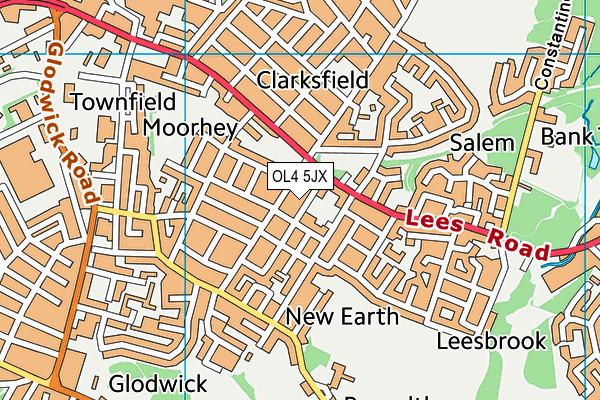 OL4 5JX map - OS VectorMap District (Ordnance Survey)