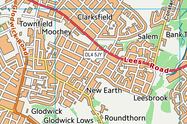 OL4 5JY map - OS VectorMap District (Ordnance Survey)